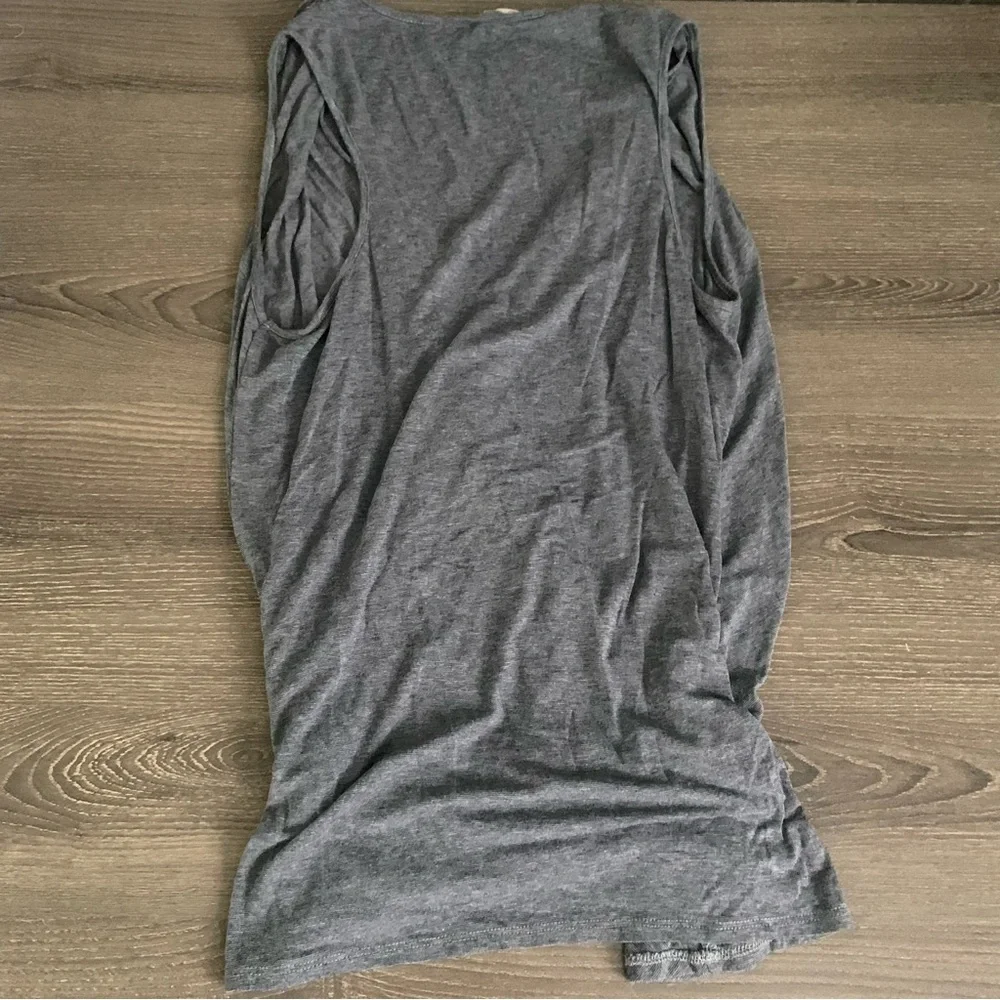 Lanston Revolve Surplice Drape Crossover Tank XS Navy Blue Stripe